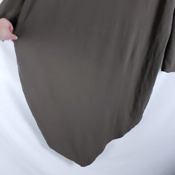 Universal Standard Iconic Geneva Dress Olive Green Womens M (18-20) Asymmetrical - Picture 3 of 10